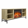thumbnail image 1 of Tamlin Fireplace TV Stand, Natural with Black Metal, 1 of 9