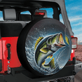 thumbnail image 3 of Lotusprinthandmade Bass Sea Bass Fishing Spare Tire Cover With Backup Camera Hole 6 Sizes (32 in.), 3 of 7