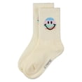 thumbnail image 5 of MeMoi Girls "Colorful Smiley Face" Pointelle Ribbed Cotton-Rich Novelty Crew Sock - Girls - Female, 10, White, 5 of 6