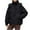 Black, variant on Sokhug Women's Winter Warm Puffer Jacket Hooded Baggy Zip Up Short Quilted Jacket Outerwear Black