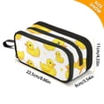 thumbnail image 4 of FORMRS Pencil Case with 3 Compartments Zipper Pouch, Elementary School Level and up, Yellow Rubber Ducks, 4 of 8