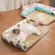 thumbnail image 5 of Cama para perros con autoenfriamiento para mascotas de verano, sofá cama duradero para perros y gatos, cama de ratán fresca y acogedora para cachorros y gatos con base antideslizante, 5 of 6