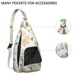 thumbnail image 2 of Tropical Flower Sling Backpack - Exotic Leaves & Blossom Pattern, Fashion Forward Crossbody Bag, 2 of 4
