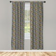 thumbnail image 3 of Retro Curtains 2 Panels Set, Various Different Cartoon Style on Black and White Stripes Quirky Composition, Window Drapes for Living Room Bedroom, 56"W X 84"L, Multicolor, by Ambesonne, 3 of 5