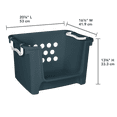 thumbnail image 2 of Mainstays Kids Large Blue Plastic Open-Front Toy Storage Basket with Handles, Stackable, 2 of 5