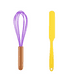 thumbnail image 1 of Juego de mini utensilios de cocina de 2 piezas: utensilios de cocina de silicona con mangos de madera, 1 of 5