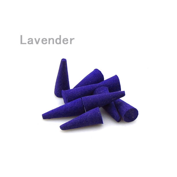 Xiao Hua Conos de incienso de 150 g (aproximadamente 160 unidades), con soporte para incienso, aromas naturales, para meditación, relajación y purificación espiritual, lavanda.
