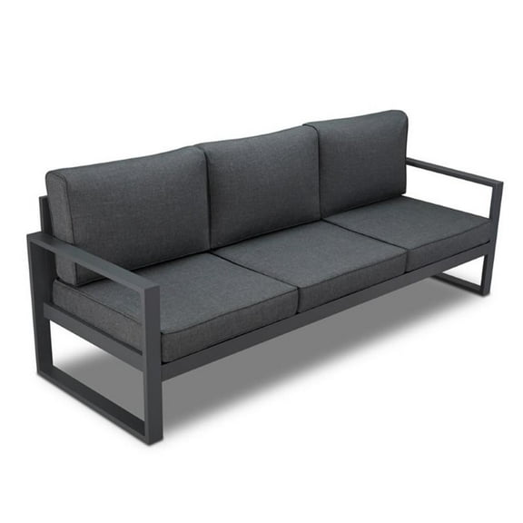 Afuera Living Contemporary Outdoor Patio Sofa in Gray