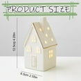 thumbnail image 3 of LED Light Up Ceramic Christmas Village House White Porcelain with Battery Operated Glow for Mantel Shelf Decor, 3 of 5