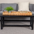 thumbnail image 3 of Creative Co-Op Oversized Hand-woven Rattan Tray with Metal Handles, Natural, 3 of 7