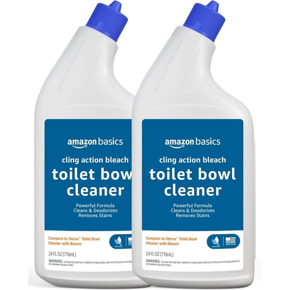 Toilet Bowl Cleaner with Cling Action Formula, Bleach, Fresh Scent, 24 Fl Oz, Pack of 2, Packaging May Vary