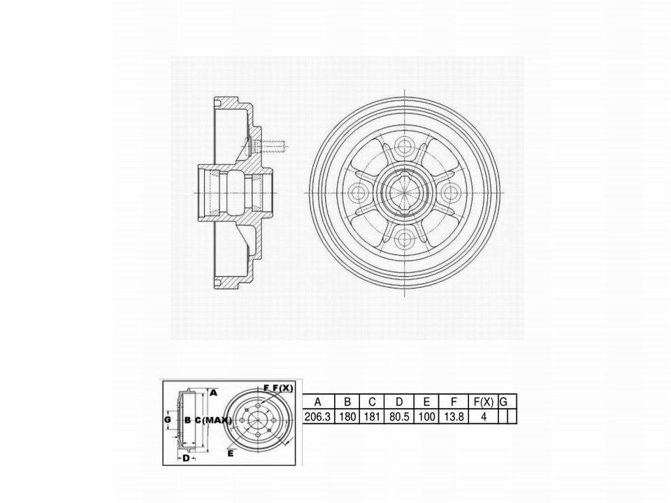 Winstop Brake Drum, Rear WS236955, Toyota Paseo 1999-1997