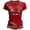 Deep Red, variant on Women's Casual And Fashionable Short-sleeved Printed T-shirt Top Beige L