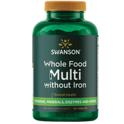 Swanson Whole Foods Formula Multivitamin and Mineral Without Iron Tablets, 90 Count