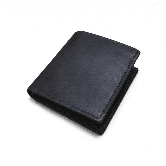 Men's Genuine Leather Classic Black Wallet Slim Bi-Fold Wallet Credit Card Holder Cash Pocket Durable Everyday Wallet for Men