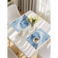thumbnail image 5 of Blue Marble Placemats Set of 4, Summer Ocean Wave Blue Ombre Placemats for Dining Table, Place Mats for Kitchen Tabletop, Waterproof Wipeable Dining Table Mats Set, 5 of 9