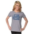 Ladies Slim Fit Shirt US Air Graphic Tee Force My Dad Defending Freedom