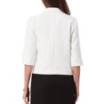 thumbnail image 3 of INSPIRE CHIC Cropped Blazers for Women 3/4 Sleeve Lapel Collar One Button Suit Jacket Blazer Business Casual XS White, 3 of 6