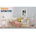 thumbnail image 3 of Villertech End Table with Wheels,Sofa Side Table ,Modern Nightstand for Living Room Bedroom,2 Pack，Pink, 3 of 7