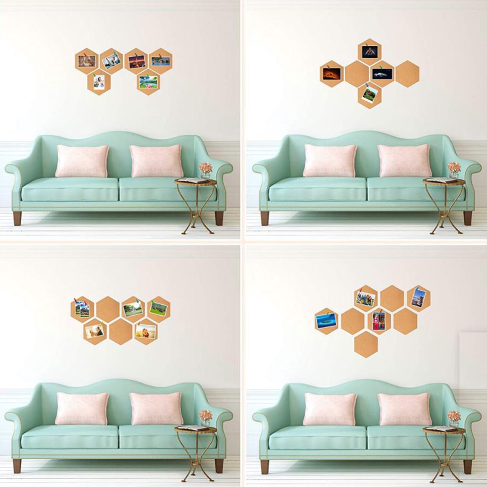 8pcs/set Cork Wood Board Self Adhesive DIY Office Bulletin Notice Message Boards