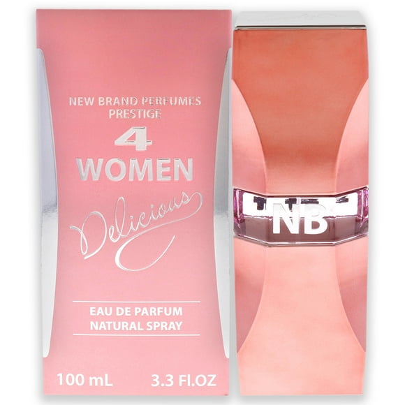 4 Femmes Delicioud par New Brand pour Femmes - 3,3 oz EDP Spray