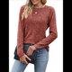 thumbnail image 3 of Blusas Elegantes e Informales de Larga para Mujer, Ropa Informal de Negocios, Suéteres Cálidos de Otoño. Rojo Ladrillo L, 3 of 9