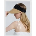 thumbnail image 4 of Women's Sun Visor Hat Packable Straw Floppy Wide Brim Ponytail Hat for Summer Beach Travel Golf Garden, 4 of 7