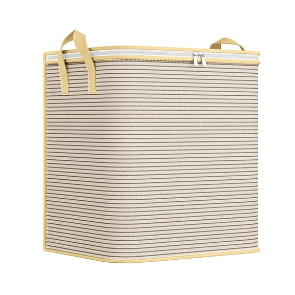 Extra Large Heavy Duty Non-Woven Bedding Storage Bag with Zipper & Handles,Reinforced Collapsible Tote for Bedroom Blanket Clothes Organize(23.62x17.71x23.62in)