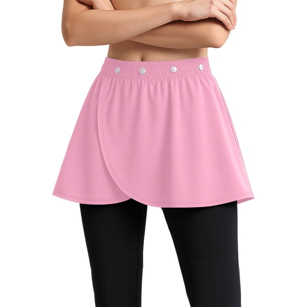Tops para Usar con Faldas Correa Ajustable Media Falda Capa Cortina de Pedo Falso Doblado Casual Mujeres Moda Inferior