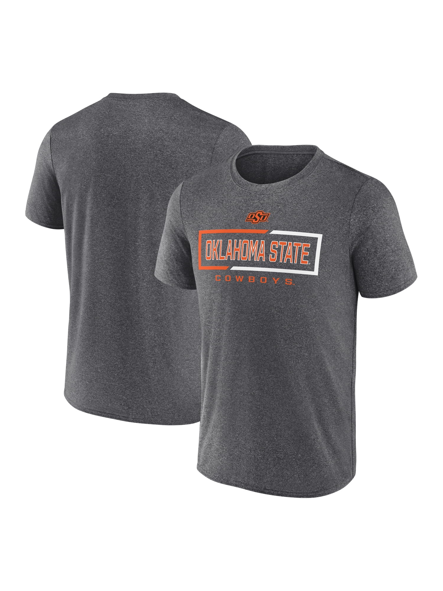 NCAA Oklahoma State Cowboys Men's Synthetic Charcoal Heather Short Sleeve T-Shirt