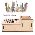 thumbnail image 1 of Boîte à Outils en Cuir, Multi Trou Bricolage Support de Rangement en Bois Habilement Conçu, 1 of 9