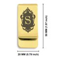 thumbnail image 2 of Stainless Steel Alphabet Letter S initial Classic Slim Money Clip Credit Card Holder, 2 of 2