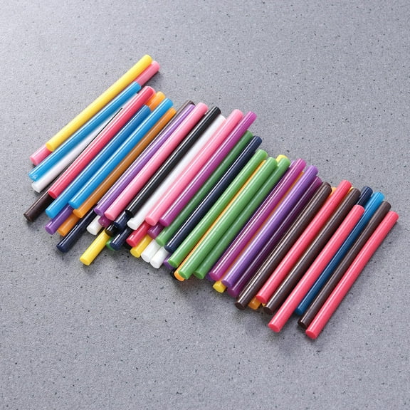 Clispeed 60Pcs Assorted Color Hot Melt Adhesive Rods Fast Curing Glue Sticks for Repair