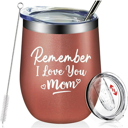 

Mom Gifts from Daughter Son Kids - Funny Birthday Mothers Day Christmas Gifts Ideas for New Mom Wife Women - 12oz Mom Insulated Wine Tumbler Cup