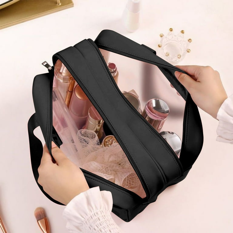 clear toiletry bag for long air travel Away Case 3 ounces or smaller containers of Liquid or gel 1 quar TSA Approved Clear Travel Toiletry