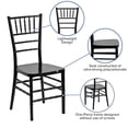 thumbnail image 3 of Kingfisher Lane Resin Black Dining Chair Rectangular Stacking 36.5" Unassembled, 3 of 9
