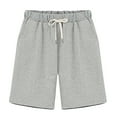 thumbnail image 4 of Shorts For Women Trendy Summer Solid Color High Waist Thin Drawstring Straight Leg Versatile Practical Comfortable Breathable Gathering Vacation Travel Attire Short Pants, 4 of 5