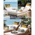 thumbnail image 5 of Summer Flowers Outdoor Head Resting Pillows with Insert Watercolor Sunflower Letter Print Wood Grain 2 Pack Waterproof Lumbar Pillows with Adjustable Strap for Patio Recliner Beach Chair, 11"x16", 5 of 7
