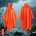 thumbnail image 2 of Yigetop Ponchos for Women, Hooded Portable Rain Poncho for Hiking Camping Fishing Ponchos Adult orange A, 2 of 3