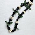 thumbnail image 5 of Hawaiian Graduation Black Kukui Nut Leis Flower Necklace Ribbon Bow Tie Closure Adjustable Acrylic Heart Shell Beads for High School College Graduation Party Accessories, 5 of 6