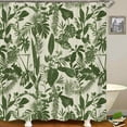 thumbnail image 3 of 4PCS Sage Green Plant Hummingbird Shower Curtain Set, Waterproof Fabric Shower Curtain, Non-Slip Bath Mat Bathroom Rugs Watercolor Eucalyptus Leaves Botanical Floral Bird Spring Bathroom Decor, 3 of 7