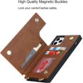 thumbnail image 6 of Crossbody Wallet Case for iPhone 11 Pro Max with Card Slot Holder,Magnetic Flip Folio Purse,PU Leather with Detachable Lanyard Strap Lattice Pattern Travel Case 6.5 Inch (Brown), 6 of 14