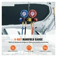 thumbnail image 2 of Manomètre AC 4 Voies avec Tuyaux de 5 Pieds pour R134A/R22/R12/R410A, Facile à Utiliser, 2 of 6