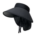 thumbnail image 2 of Wide Brim Straw Hat for Women Men with Neck Flap, Breathable Lightweight Outdoor UV Protection Cap for Beach Fishing Summer Travel, 2 of 6