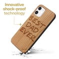 thumbnail image 3 of Case Yard Wooden Case Outside Soft TPU Silicone, Slim Fit Shockproof Wood Protective Phone Cover for Girls Boys Men and Women, Supports Wireless Charging Best Dad Ever Design case for iPhone-12-Mini, 3 of 7
