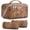 02 Brown, variant on BOYATU Travel Makeup Bags Cosmetic Organizer Bag: 3 Pcs Set Large Capacity Floral Make up Bag with Compartments - Waterproof Leather Toiletry Bags with Handle for Women (Brown)