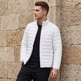 thumbnail image 4 of QPNGRP Mens Puffer Jacket Lightweight Water Resistant Windproof Insulated Winter Puffy Coat White M, 4 of 9