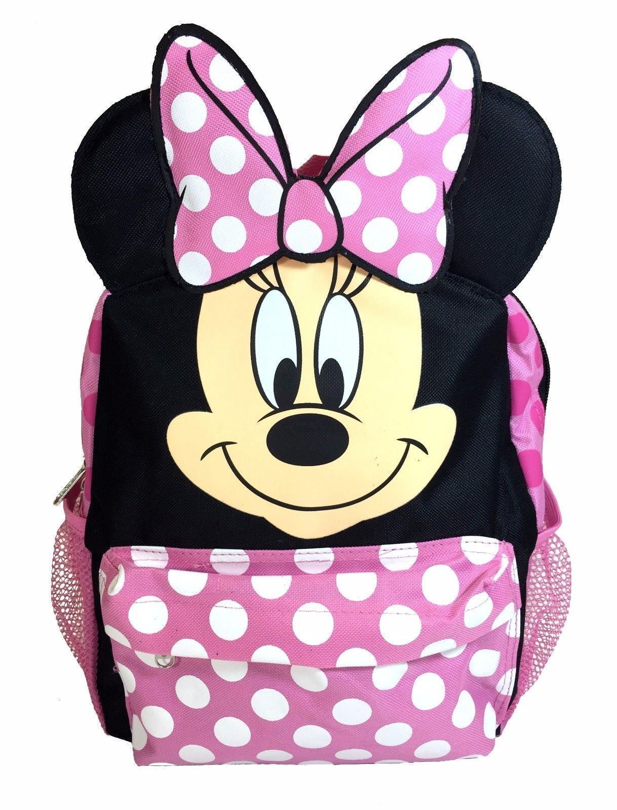 12" Disney Minnie Mouse Face Girls Backpack Small Bag with 3D Ear New 