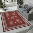 thumbnail image 2 of Washable Bathroom Area Rug, Traditional Floral Red Carpet Living Room Rug Soft Short Pile Non-Slip Non-Shedding Balcony Decor Carpet for Children's Room Music Room Office 4x5ft, 2 of 6