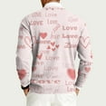 thumbnail image 3 of Fgvctg Men's Ribbed Valentine's Day Sweater Crewneck Knit Sweater Love Heart Print Comfy Slim Fit Long Sleeve Pullover Sweaters Spring Lightweight Blouse Light pink M, 3 of 5